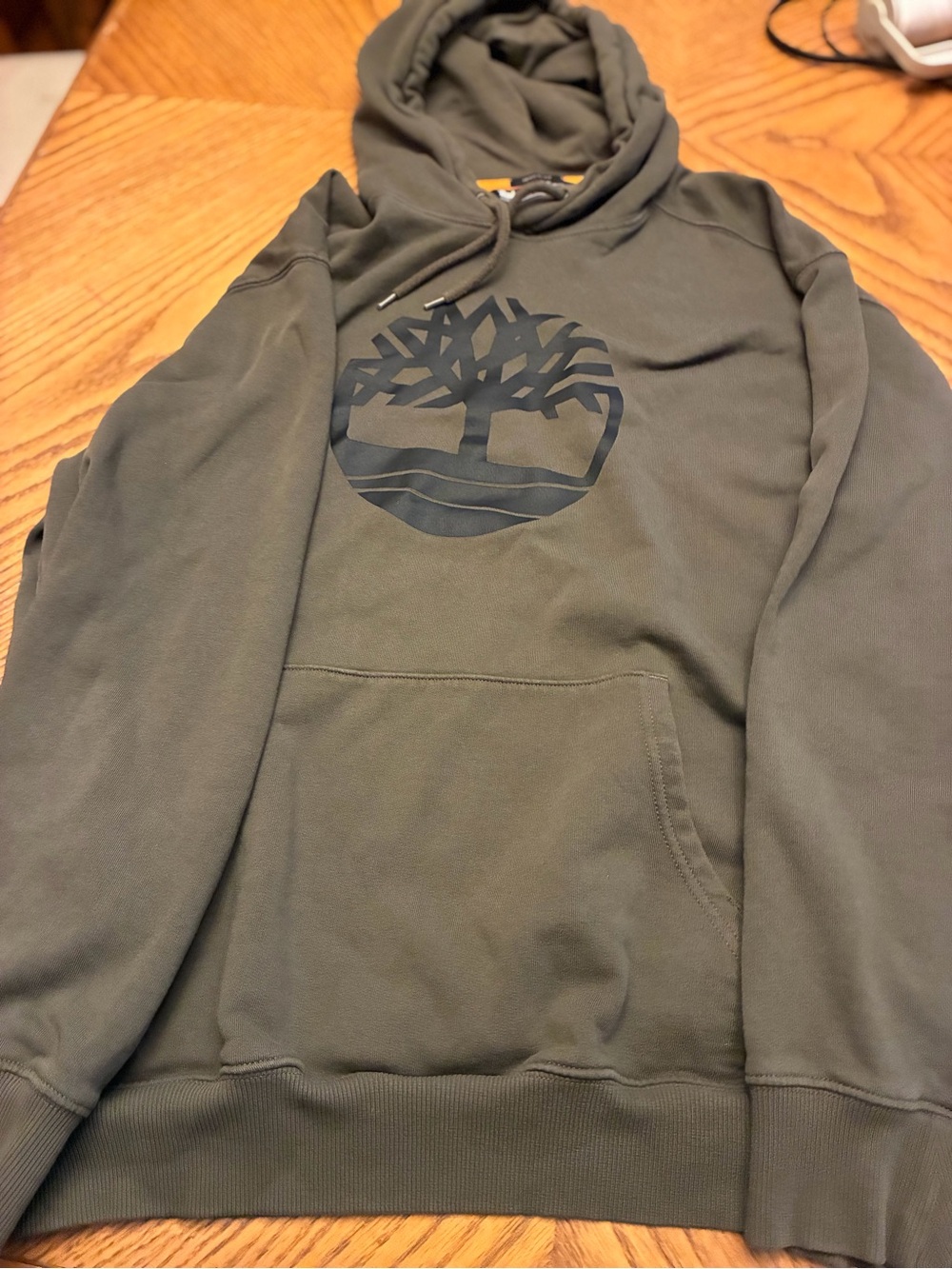 Timberland Men's Olive Green Pullover Hoodie with Tree Logo XXL